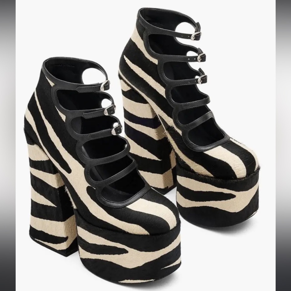 BRAND NEW still in box MARC JACOBS Kiki boots Calf Hair Zebra print SZ 38
